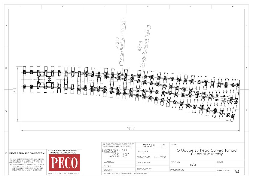 Drawing of the new planned Peco curved point due for release late 2008 / 2009